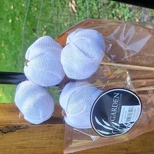 Mini Fall Pumpkins. Natural, White Burlap